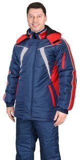 Куртка "КАСТОР" зимняя мужская темно-синий с красным