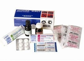 Аптечка "ФЭСТ-МИНИ" первой помощи для индивидуального пользования (футляр-коробка из пластика)